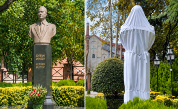 In Tiflis wurde ein armenischer Staatsbürger festgenommen, der die Büste von Heydar Aliyev beschädigte