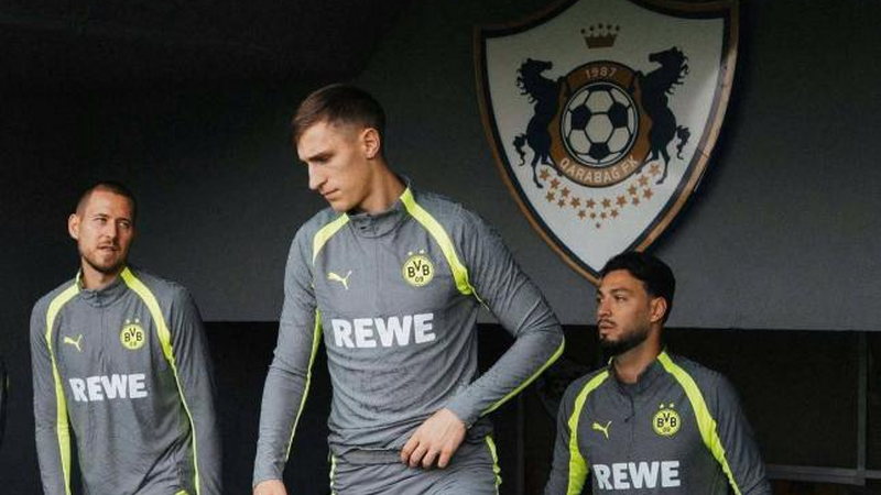 Nach dem Spiel gegen „Sabah“ trainierte „Borussia“ im Stadion von „Qarabağ“