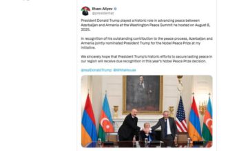 Präsident Ilham Aliyev: Wir hoffen, dass Trumps Bemühungen um Frieden in unserer Region in der Entscheidung über den Friedensnobelpreis in diesem Jahr angemessen gewürdigt werden