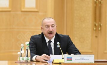 Gipfeltreffen des Rates der GUS-Staatschefs in Turkmenbaschi im erweiterten Format, der Präsident nimmt an der Veranstaltung teil