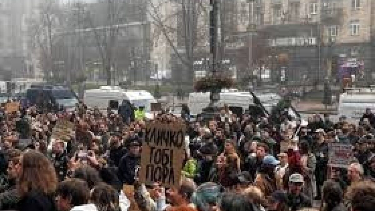 In Kiew wird eine Demonstration mit der Forderung nach dem Rücktritt von Klitschko abgehalten