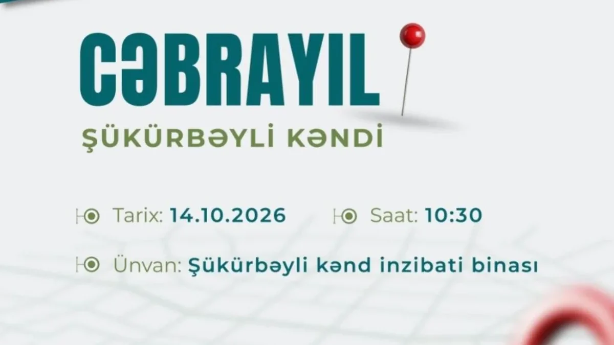 In dem Dorf Shükürbäyli im Bezirk Jabrayil wird eine Arbeitsmesse stattfinden